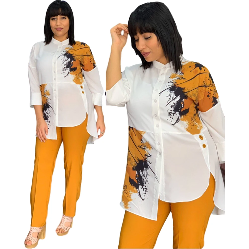 Африканские платья для женщин 2020 Новинка Топ Брюки Костюм Дашики с принтом