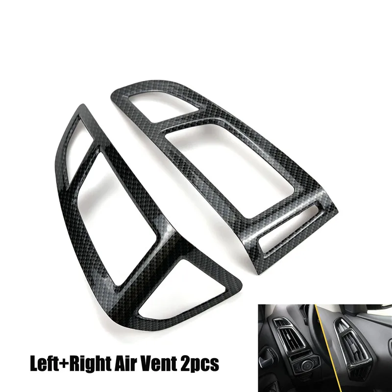 Side air vent trim Автомобильный-Стайлинг Шестерня панель держатель чашки дверная ручка рулевое колесо вентиляционное отверстие декоративный чехол для Ford Focus 3 mk3 - Название цвета: Side air vent trim