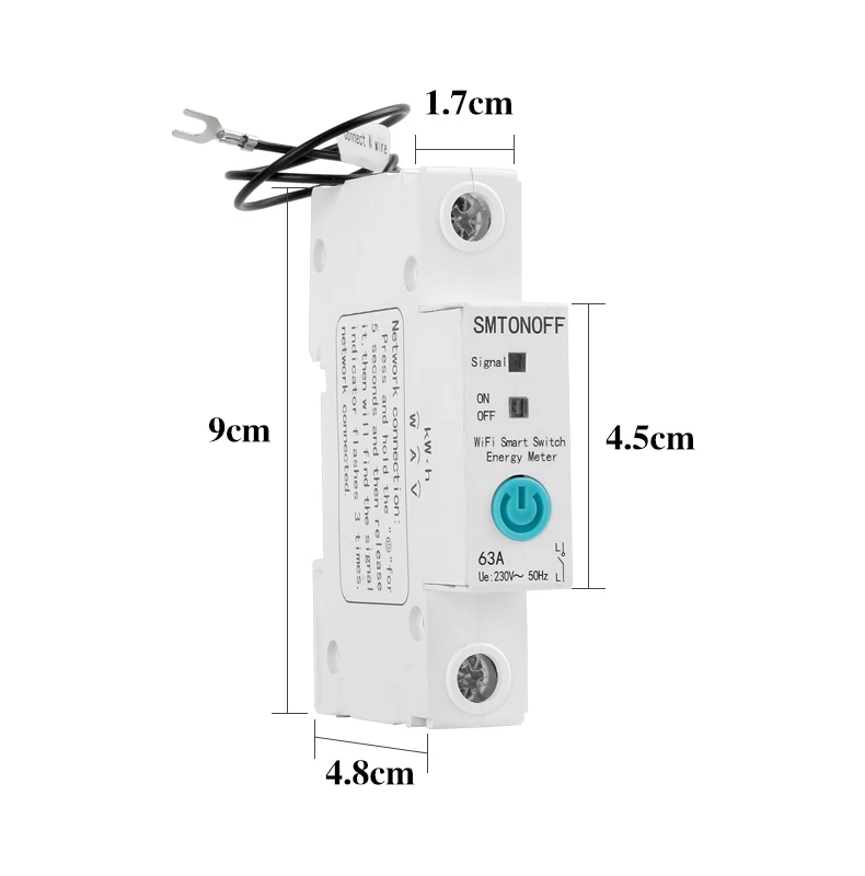 Однофазный измеритель мощности eWelink 1P din-рейка Wi-Fi умный энергии кВт/ч с Alexa google для