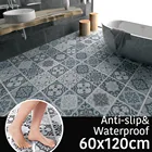 Наклейки на плитку, Кухонное украшение для пола, противоскользящие Водонепроницаемые Синие и серые настенные Стикеры для ванной, 60 х120 см