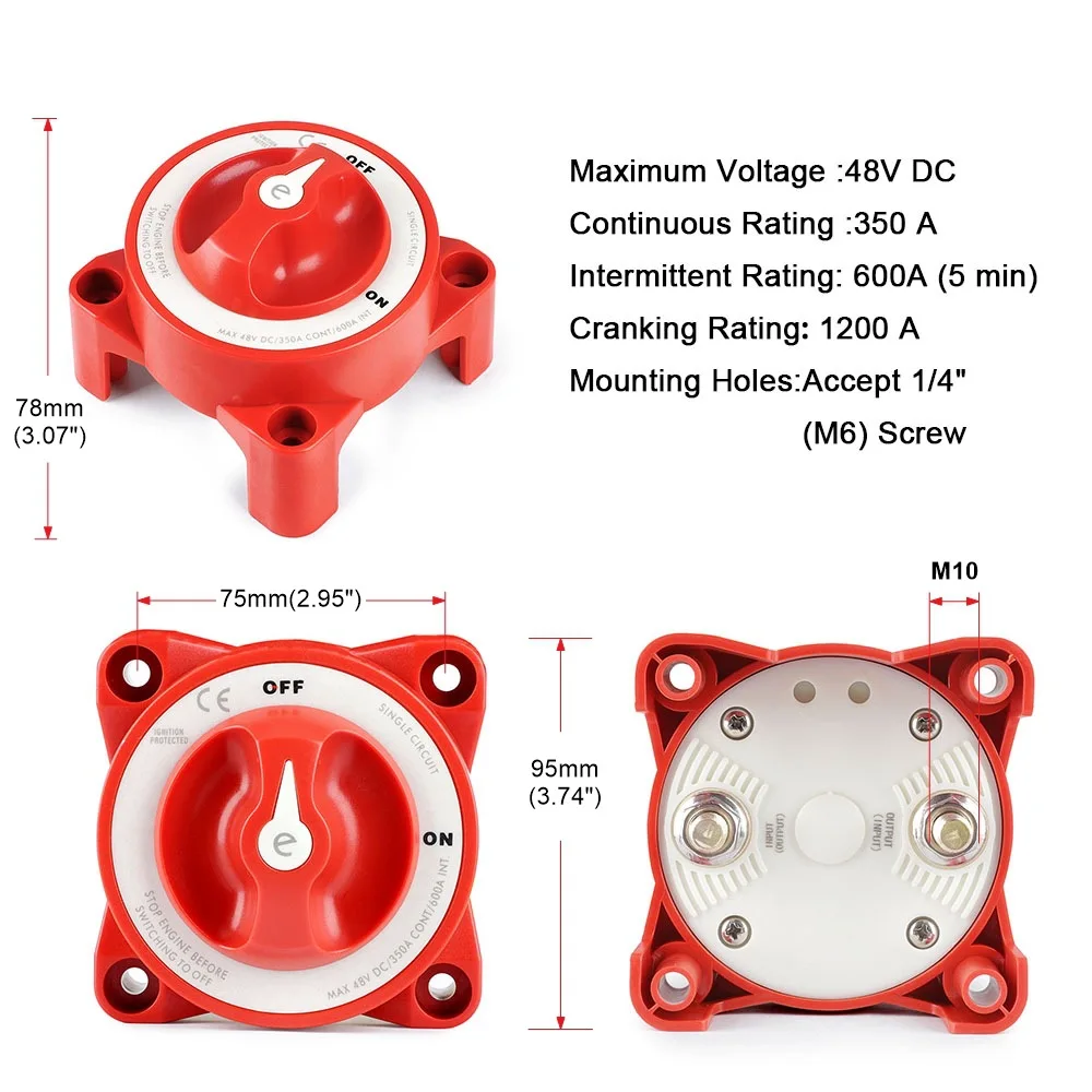 

Новый водонепроницаемый переключатель аккумулятора серии 9003E AFD с максимальным напряжением 48 В постоянного тока для автомобильных аксессу...