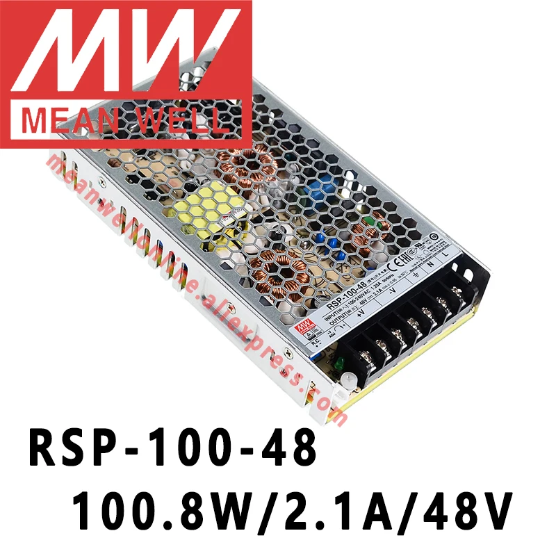 Бренд Mean Well представляет RSP-100 серии meanwell (5В/12В/15 V/24 V/48VDC 100 ватт один Выход с PFC