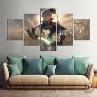 5pcs jean genshin impact game poster pictures artwork paintings canvas art for home decor no frame