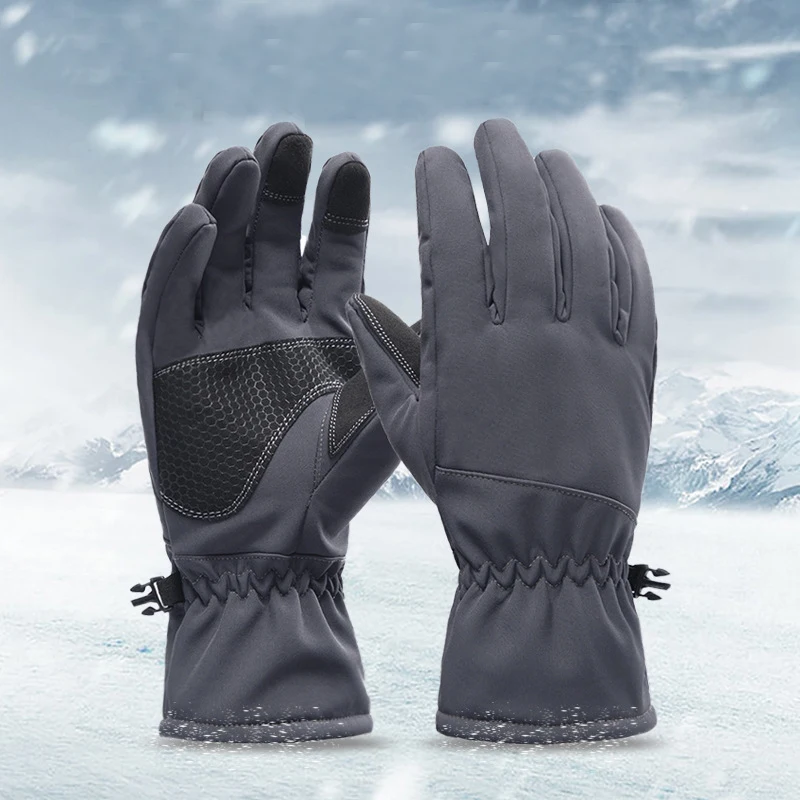 

Winter Touch Screen Snow Gloves Waterproof Windproof Cycling Snowboard Gloves Plus Velvet Ski Gloves Men