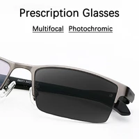 customizable progressive multi focal reading glasses men photochromic anti blue light prescription glasses half rim 1 56 index