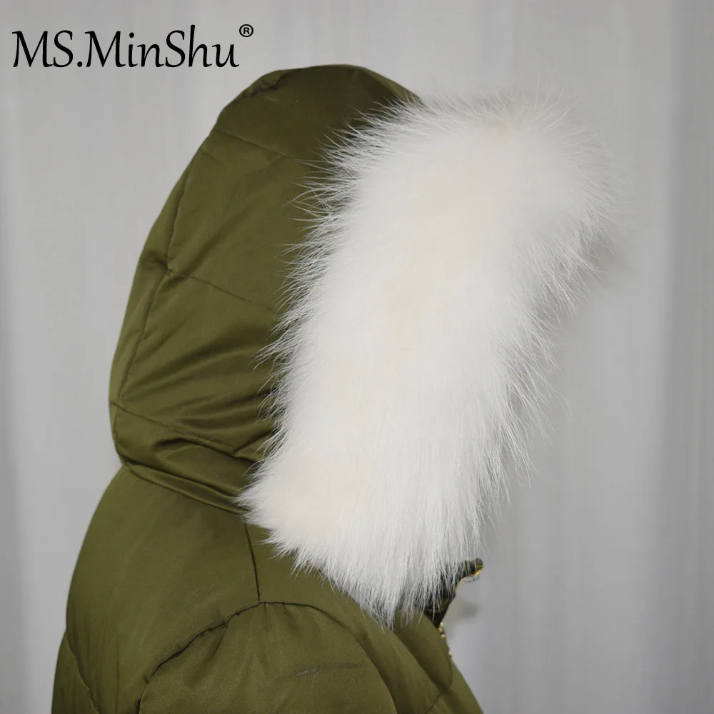 Воротник из меха енота Ms.MinShu отделка натурального для верхней одежды Отделка