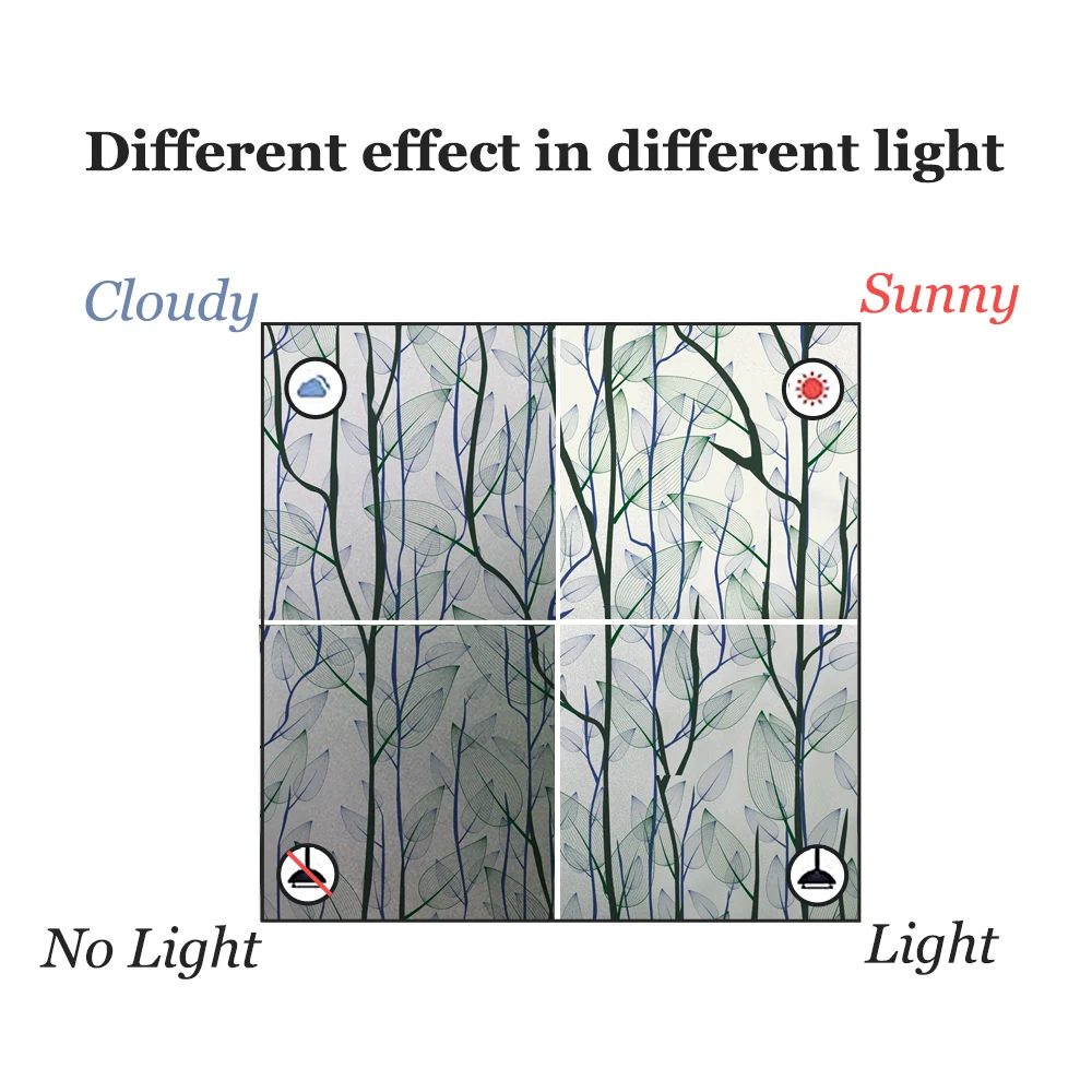 200 см Красота Стекло окно конфиденциальности пленка без клея украшение анти УФ