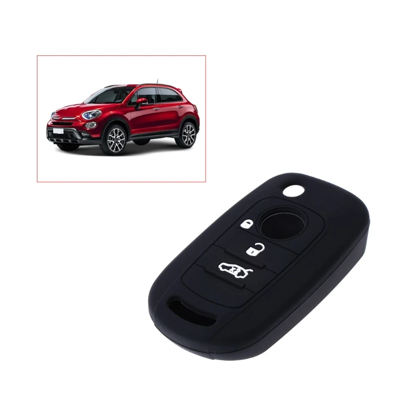 Silicone Car Key Case Cover For Fiat 500X Toro Tipo Egea 3 Buttons Dodge Neon | Автомобили и мотоциклы