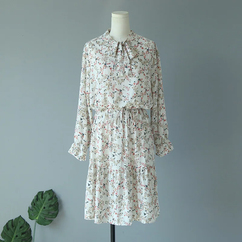 Новинка 2019 темпераментное женское шифоновое приталенное платье со стоячим