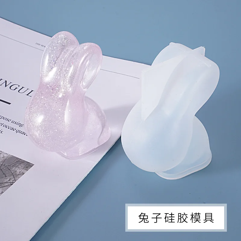 

DIY three-dimensional rabbit resin mold doll rabbit crystal epoxy mold cute long-eared rabbit silicone mold