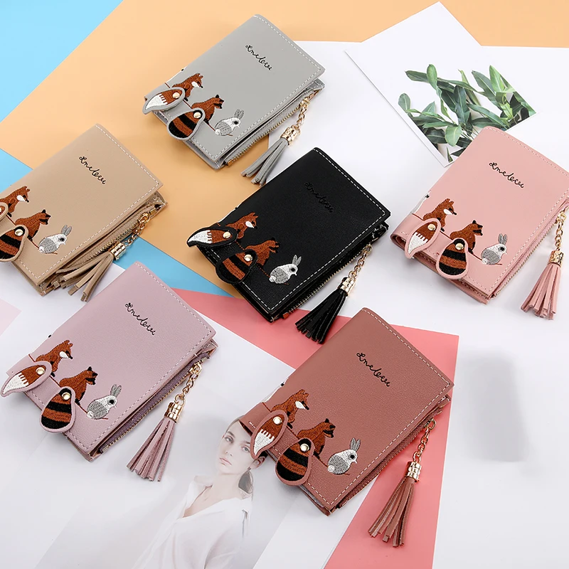 

2021 Vintage Wallets Cartoon Animal Candy Colored Girls Coin Bags Women Key Wallets Children Cute Cartoon Mini Coin Purse