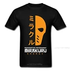 Летняя футболка с энергией миракуру, Мужская черная одежда, японские Топы Kanji, футболка с маской, волшебная футболка с аниме, хлопковые футболки