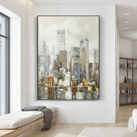 100 hand painted abstract city art oil painting on canvas wall art frameless picture decoration for live room home decor gift