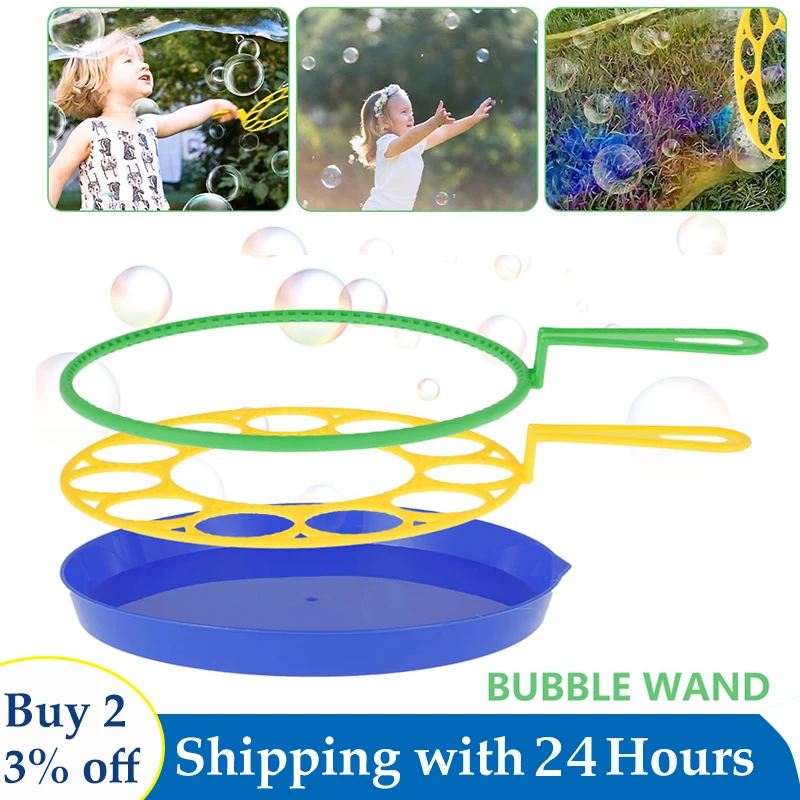 

Wand Tool Soap Bubble Blowing Toys Outdoor Fun Soap Bubbles Concentrate Stick Blowing Bubble Tray Kids Interactive Toys Kits