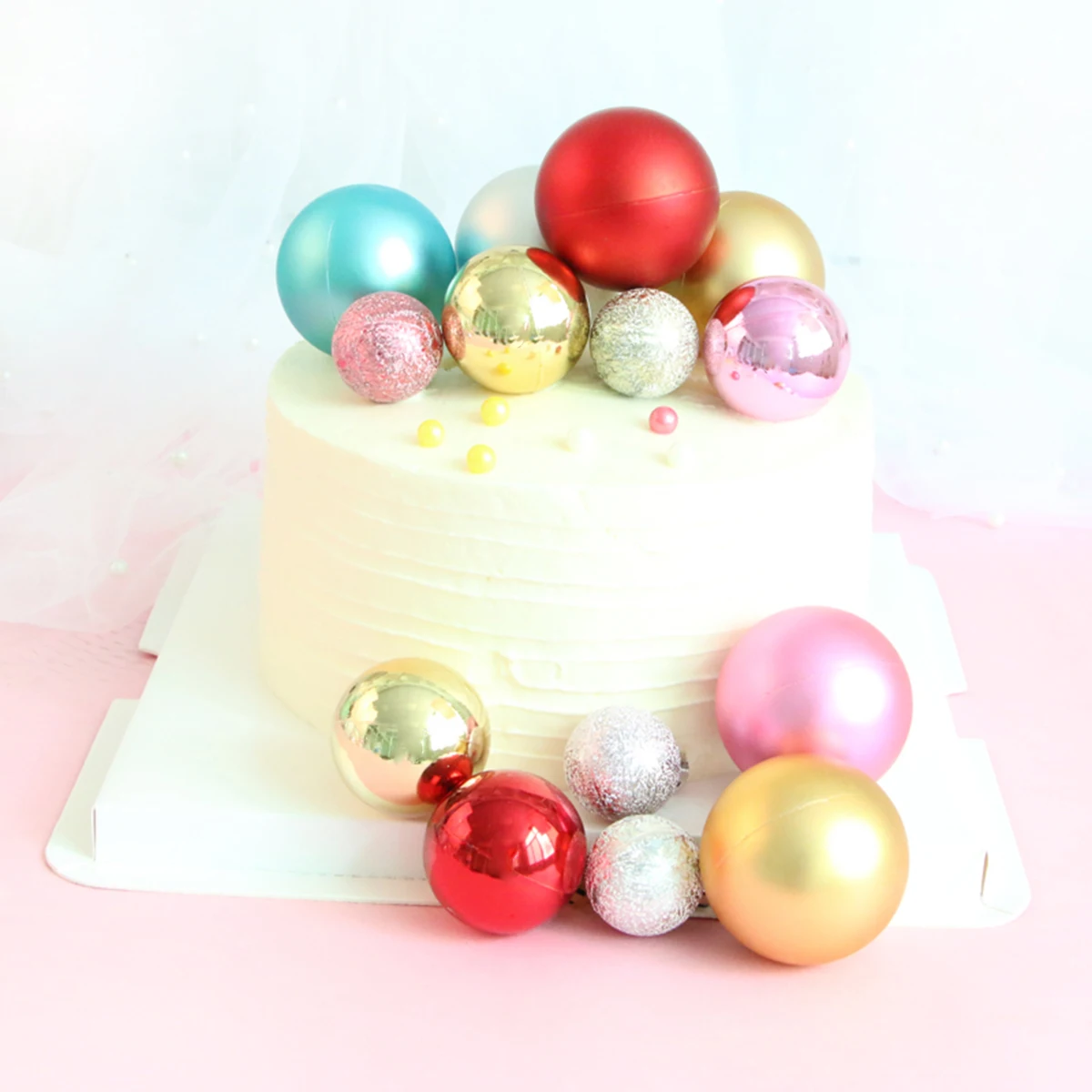 9 шт. украшения торта Топпер матовый шар Декор Рождественская елка кулон