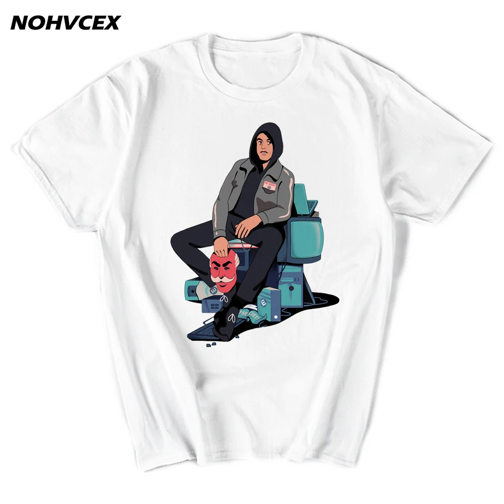 

Мужская хлопковая футболка с принтом, с коротким рукавом