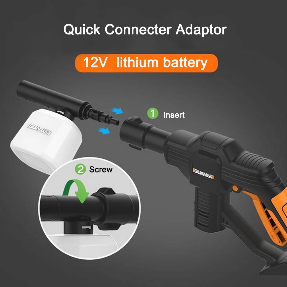 Zeepin автомобильный электростеклоомыватель 1.2MPa 20V беспроводной дизайн высокого давления автомобилей пены пистолет с регулируемой насадкой простота в эксплуатации