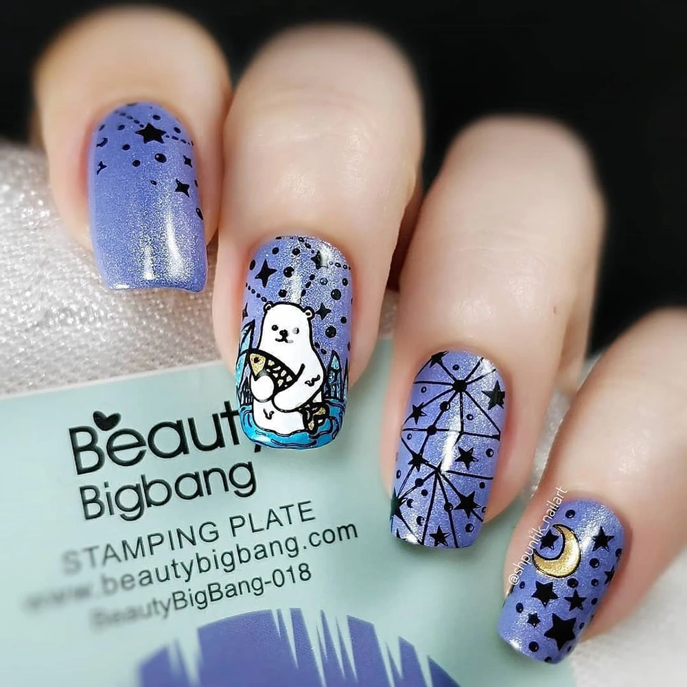 Формы для стемпинга ногтей Beautybigbang 6 см из нержавеющей стали|Шаблоны дизайна