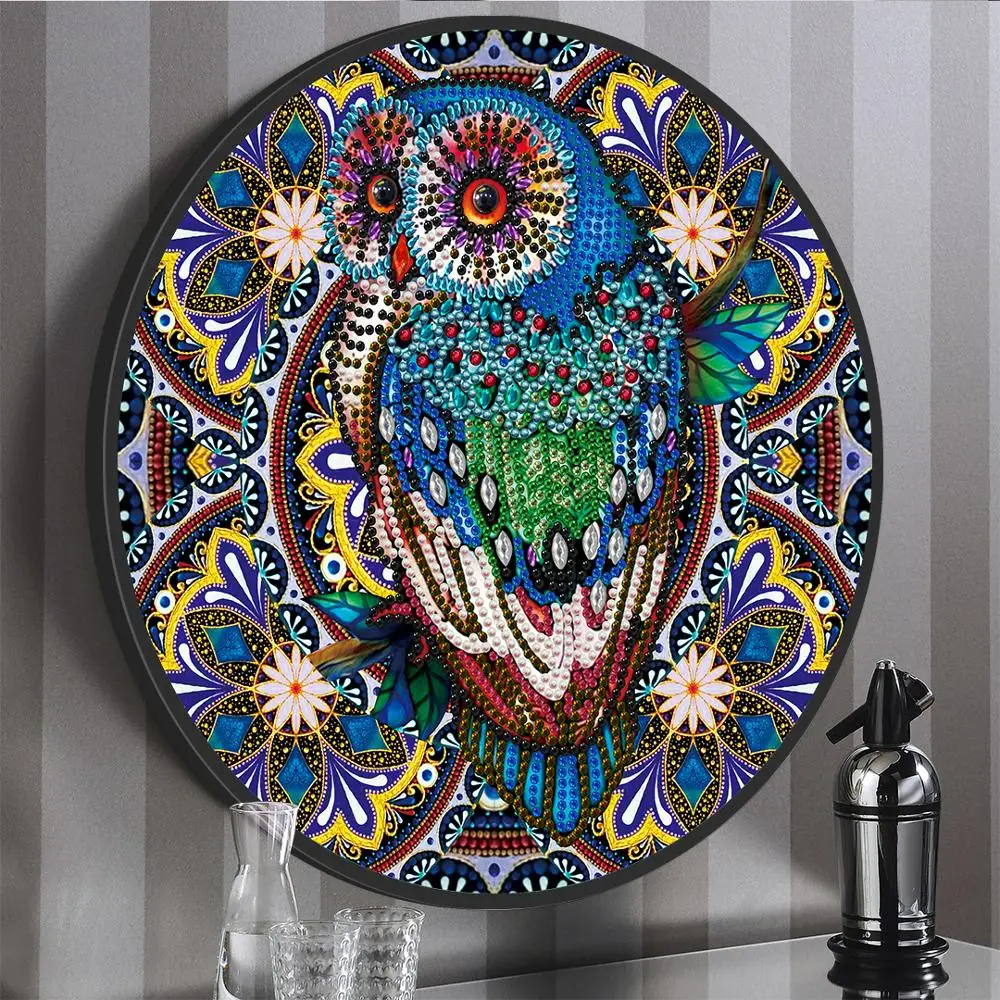 

Home Decoration Owl 5d Diy Diamond Painting Hang On The Wall Tassel Painting Special Drill Crystal Art Shiny Gift YKH71