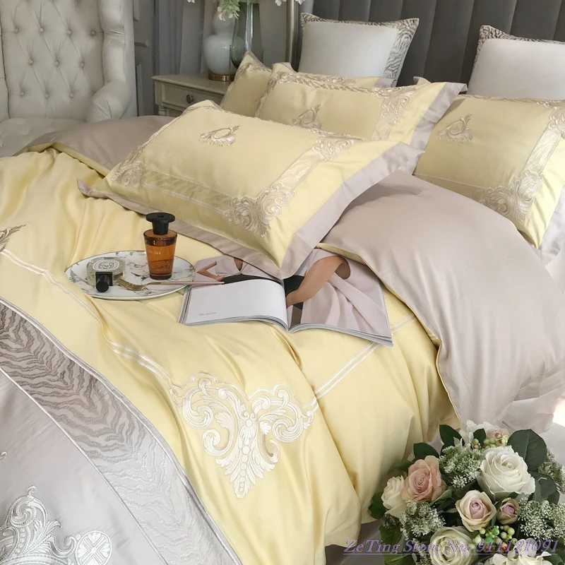 Светильник роскошный комплект постельного белья из хлопка пима 80TC в европейском