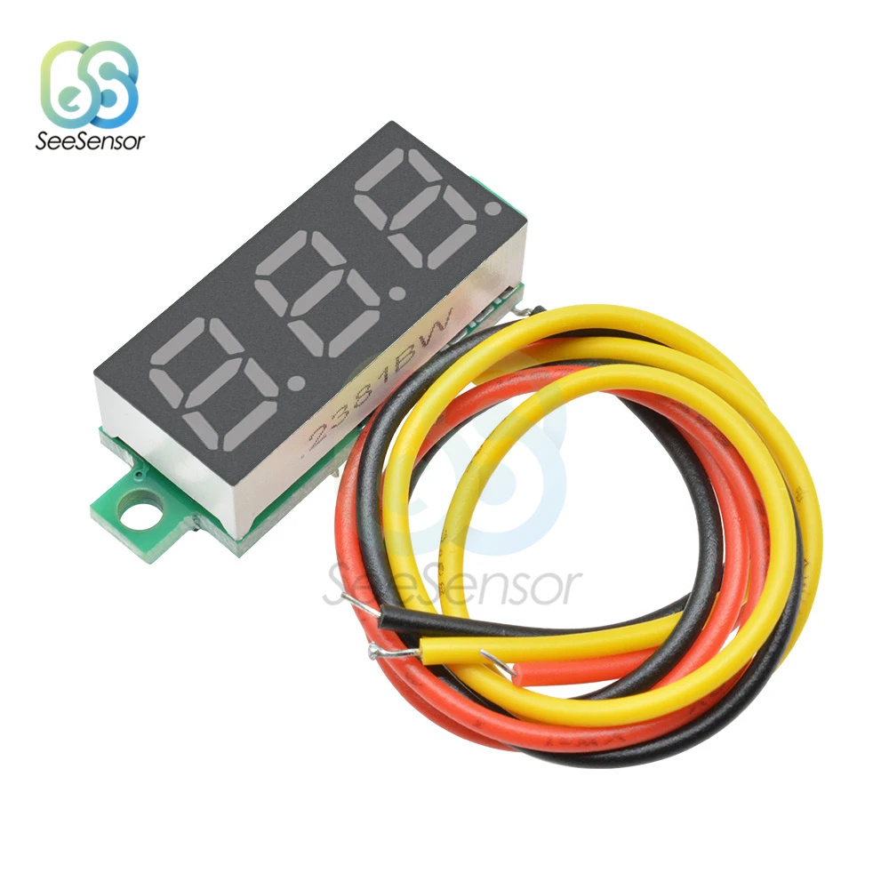 DC 0 V 100 0.28 дюйма LED светодиодный цифровой вольтметр Авто Автомобиль Мобайл МТестер