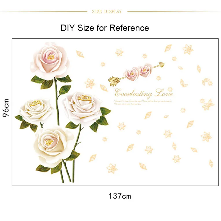 Чистая любовь белая Роза наклейки на стену Happy День Святого Валентина обои