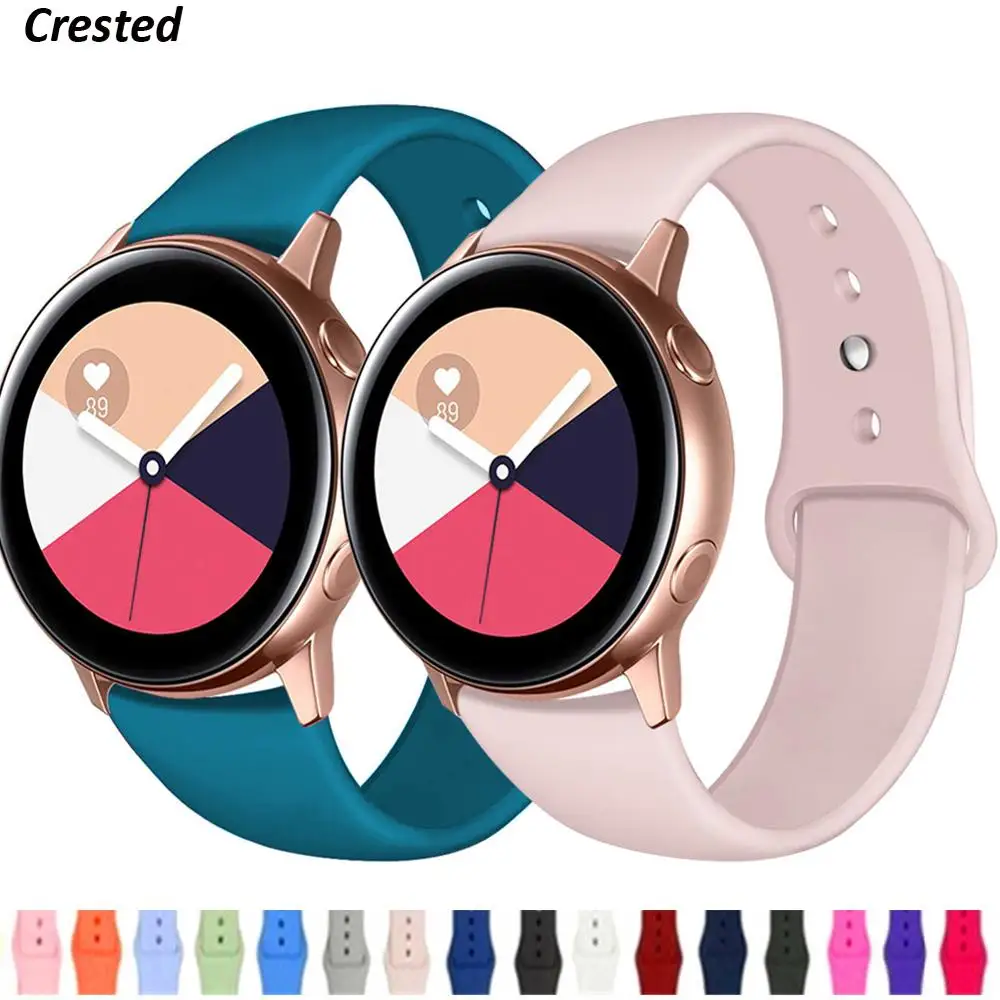 Ремешок 20 мм для часов Samsung Galaxy watch 42 спортивный мягкий силиконовый браслет Active band