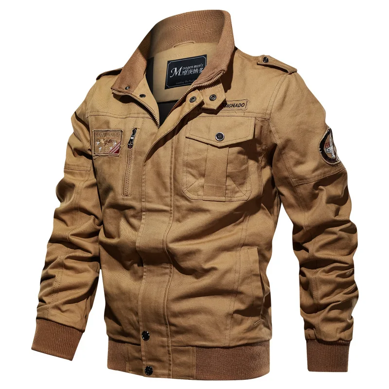 

Men's Spring Stand Collar Tooling Jacket Men's Large Size Loose Casual Flight Jacket Winter Outdoor Men stripper clothes