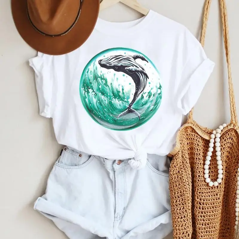

Women's Summer Blouses 2021 Women Cartoon Leopard Love Letter Trend 90s Fashion Star Summer Lady Print Graphic Tshirts Clothes