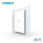Выключатель LIVOLO со стандартным британским светом, 2 канала, сенсорная панель, настенная кнопка, перекрестный выключатель с дистанционным управлением, из хрустального стекла