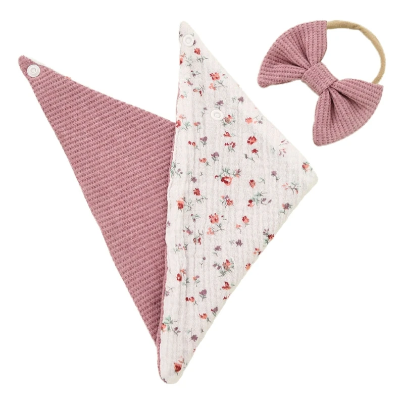 

Classic Baby Bandana Drool Bibs Handmade Headbands Cotton Absorbent Drool Bibs