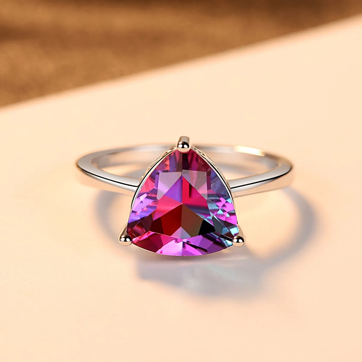 Purple Gradient Blue Gem Ring TS Gift for Women Men 2021 Ts Style Factory Direct Wholesale Price 925 Sterling Silver Jewelry | Украшения и