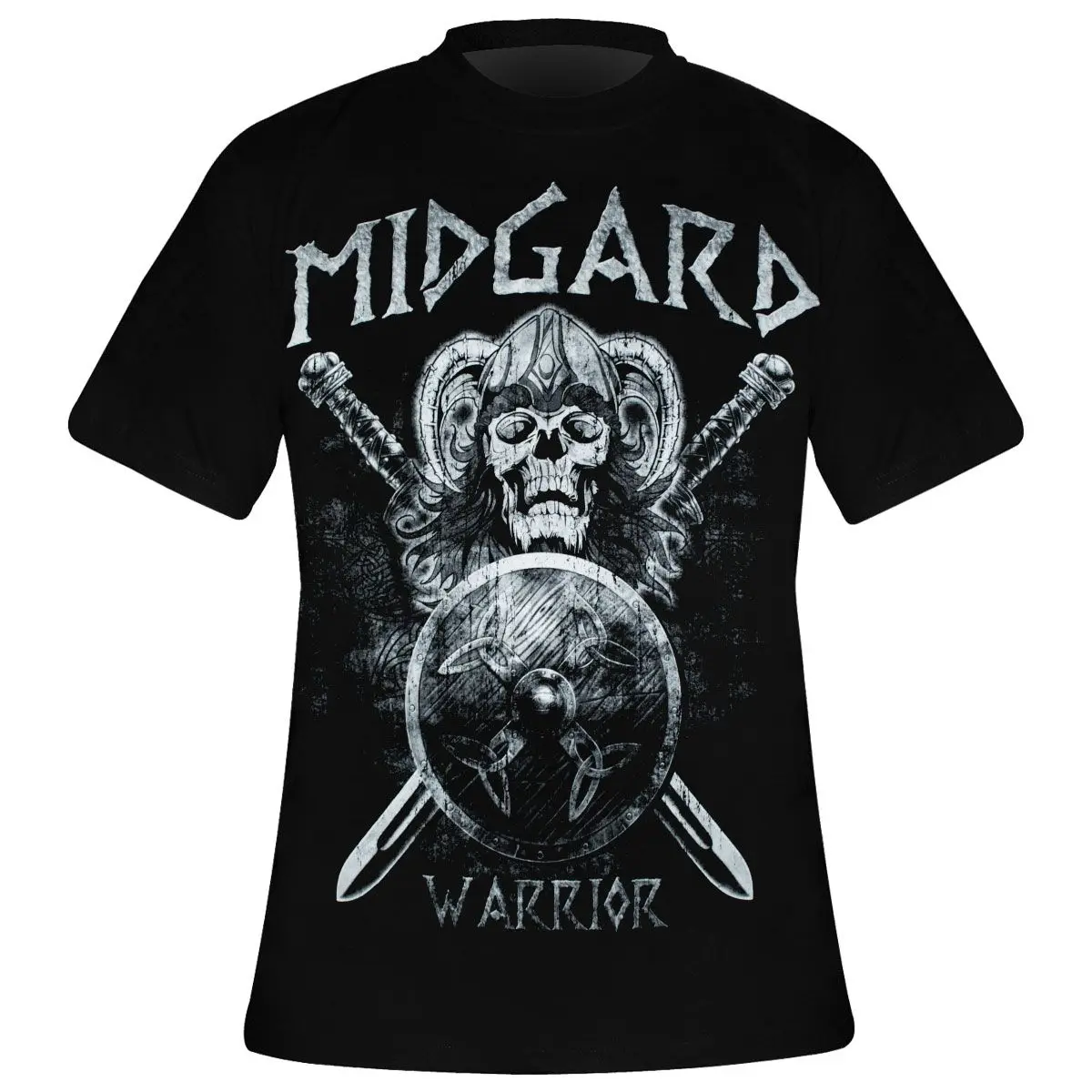 

Viking Skull Warrior Shield Sword Valhalla Gothic Style Rock T-Shirt. Summer Cotton O-Neck Short Sleeve Mens T Shirt New S-3XL