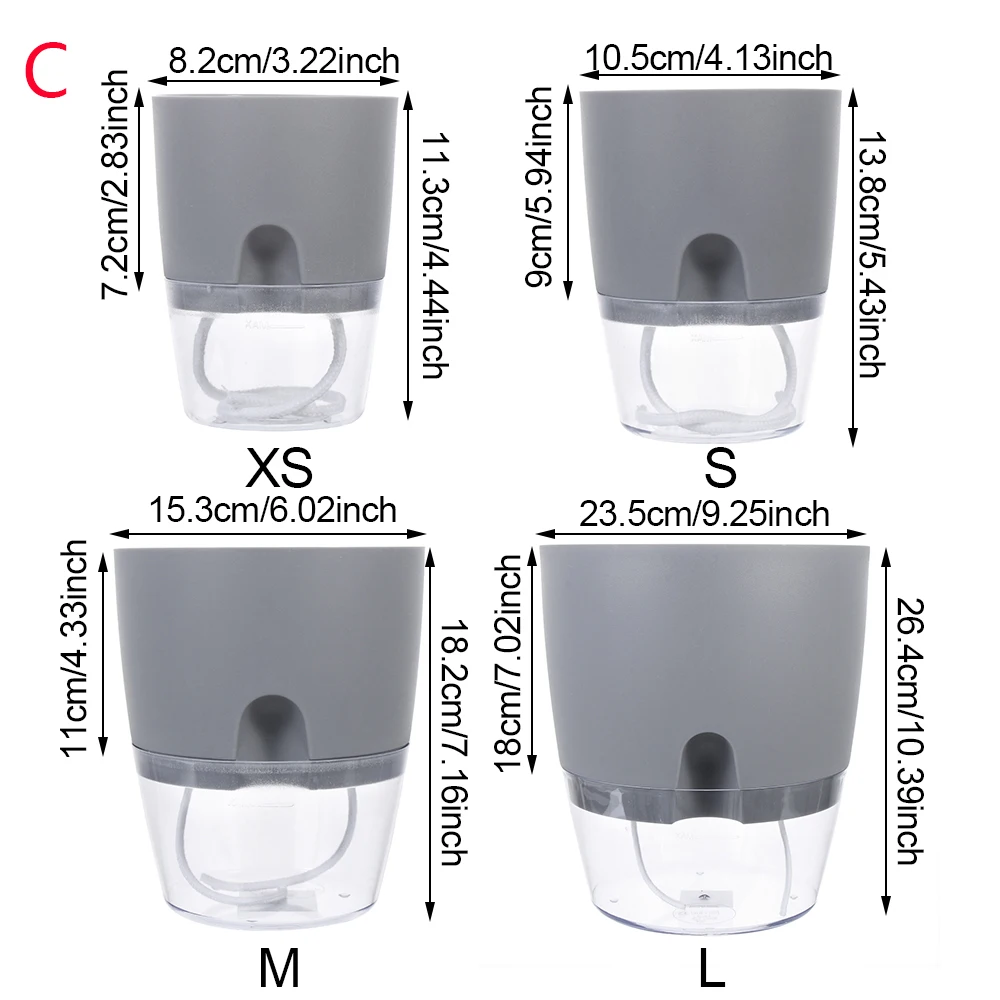 

Lazy Self-watering Flowerpot Automatic Water Absorption Succulent Aquaculture Transparent Round Plastic Hydroponic Flowerpot