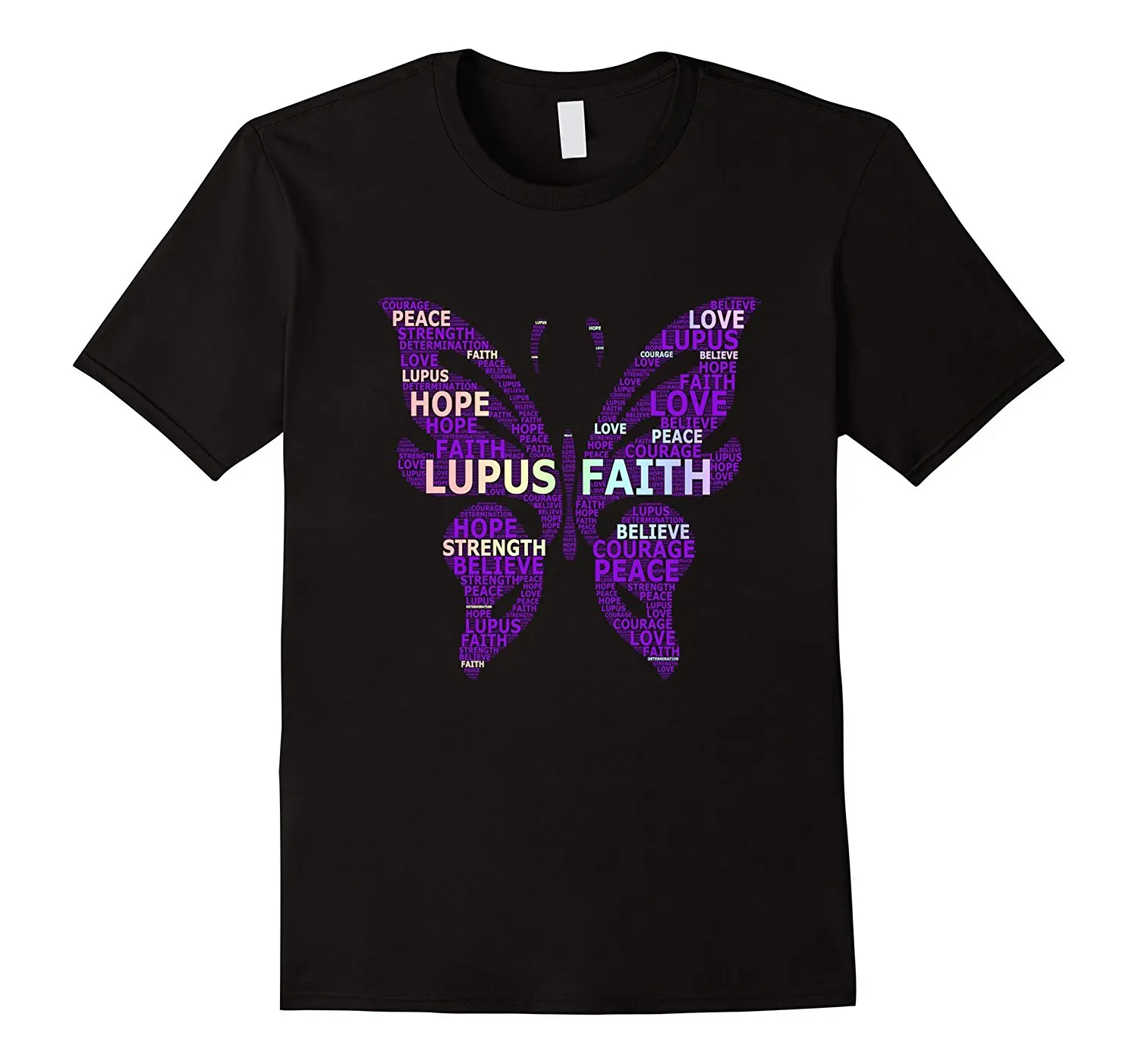 

Lupus Awareness T-shirt Word Art Cloud Lupus Support Tee Mens 100% Cotton Short Sleeve Print Cool Funny T Shirt Men High Quality
