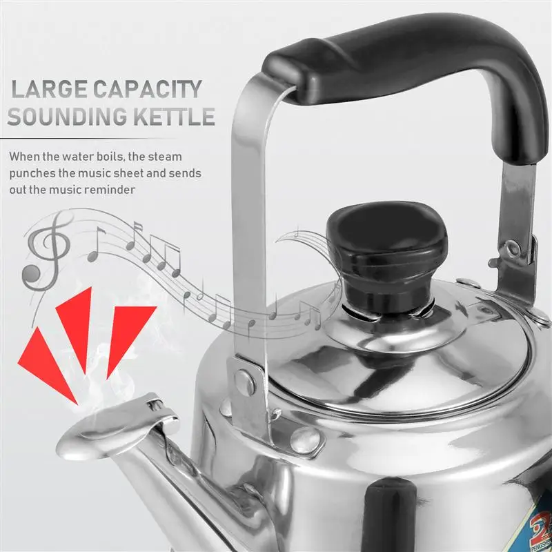

1pc Whistle Teakettle Stainless Steel Boil Water Kettle with Filter Screen