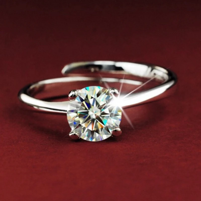 

Elegant White Cut Zircon Ring For Women Gift Luxury Princess Ring Wedding Engagement Jewelry Ladies Accessories