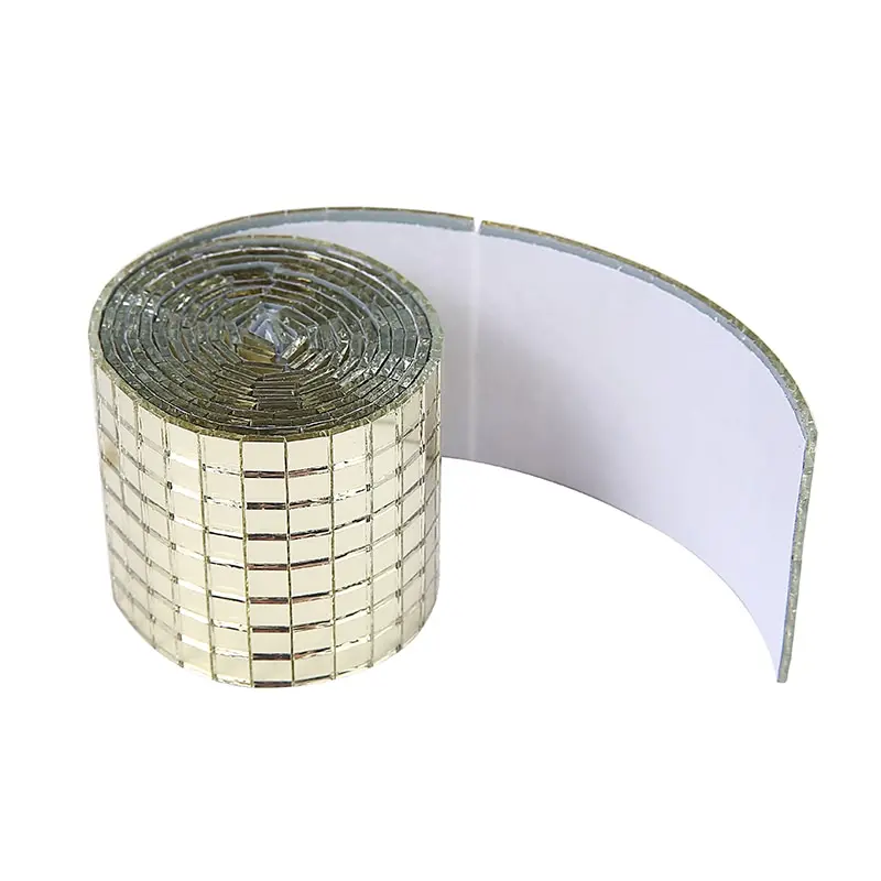 1 Roll Self-Adhesive Glass Craft Mini Square Mirrors Mosaic Tiles Wall Stickers For DIY Handmade Crafts Home Decoration |