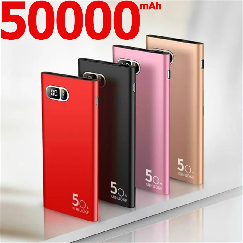 50000mAh внешний аккумулятор большая емкость портативное зарядное устройство 2USB