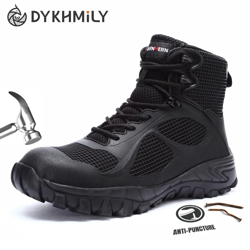 Рабочая безопасная обувь для мужчин зимняя дышащая защитная со стальным носком и