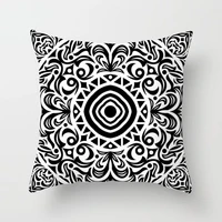 black and white geometric peach skin pillowcase to map custom sofa waist cushion cover