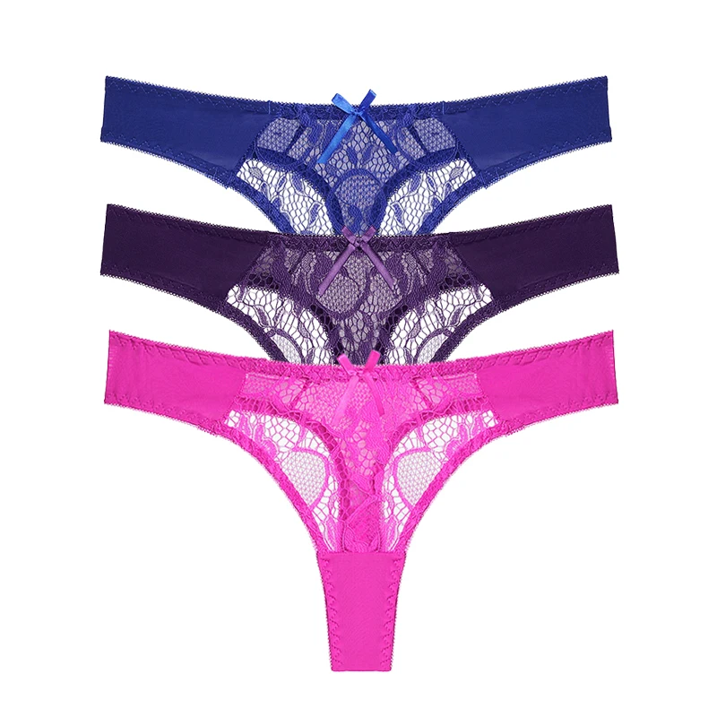 Julexy, сексуальное кружевное нижнее белье, женское белье, размеры s, m, l, xl, стринги, прозрачные трусики, открытые трусики для женщин, одноцветные - Цвет: Blue-purple-rose