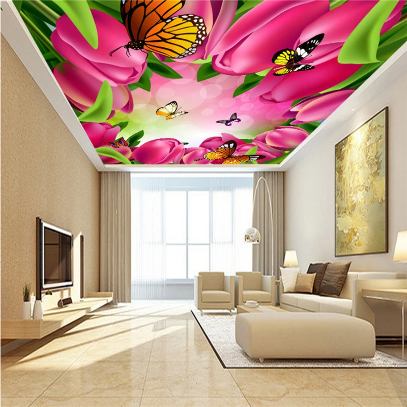 3d обои на заказ Красивые Романтические с солнечными лучами тюльпанами цветами