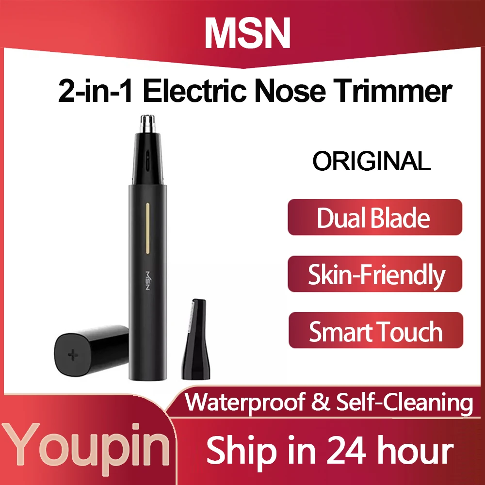 

Youpin 2-in-1 Electric Nose Hair Trimmer Portable Nose Hair Eyebrow Shaver Clipper Waterproof Safe Cleaner Tool for Men