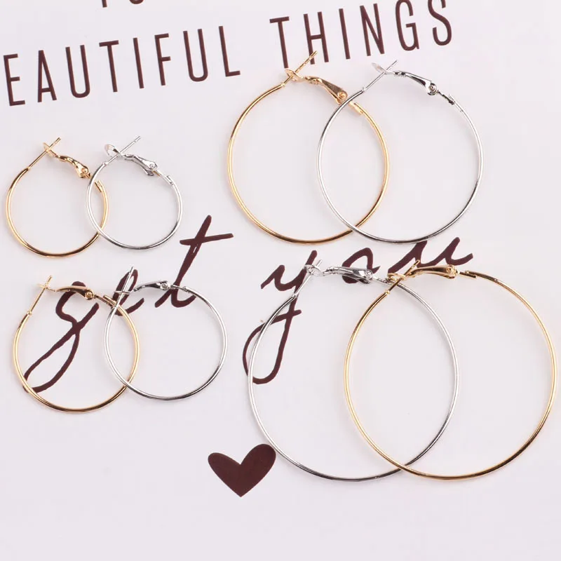 Серьги большого размера для женщин простые круглые серьги в стиле панк украшения