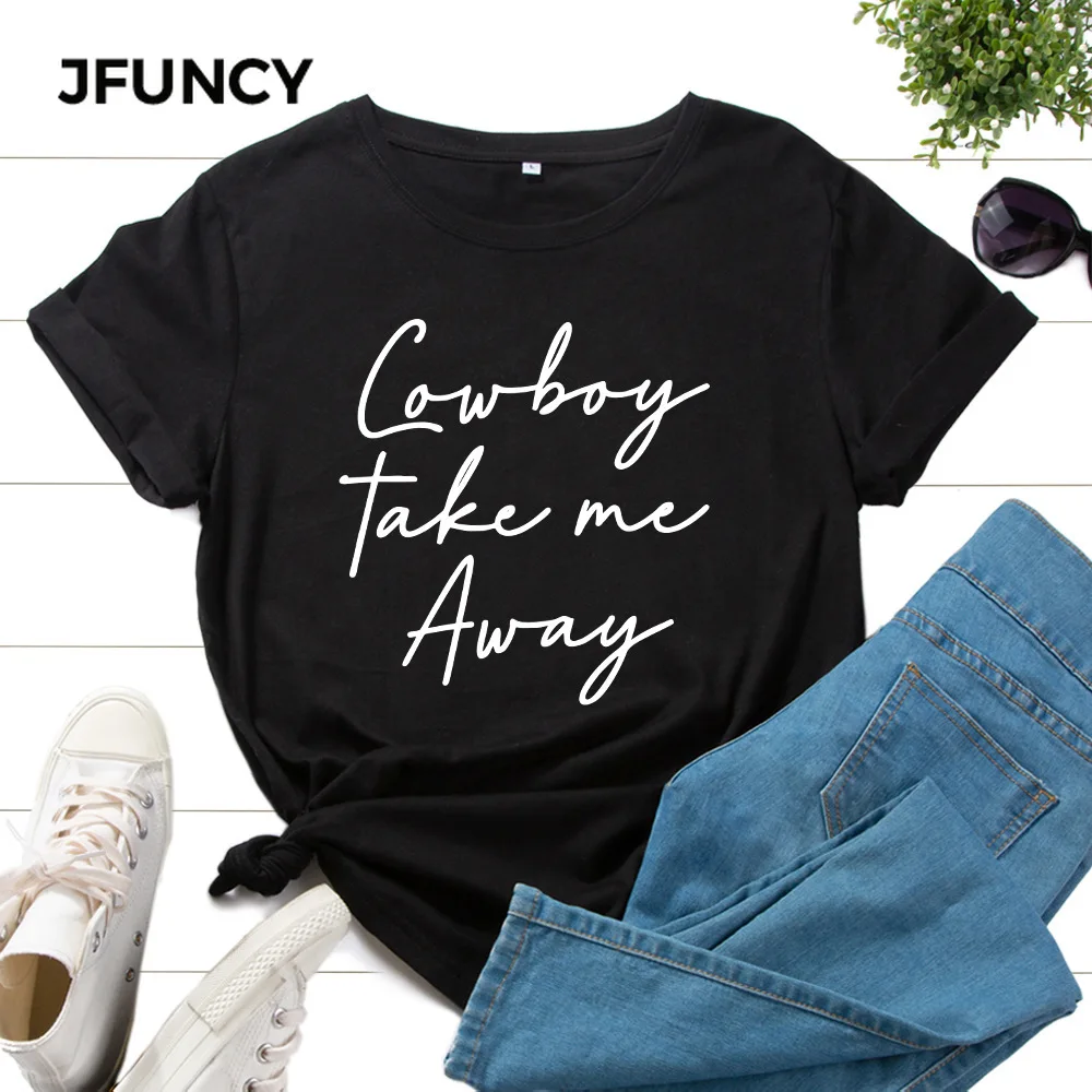 

JFUNCY, 100% хлопок, женские футболки большого размера с коротким рукавом, женские топы, графическая футболка, летняя футболка Harajuku, женская одеж...