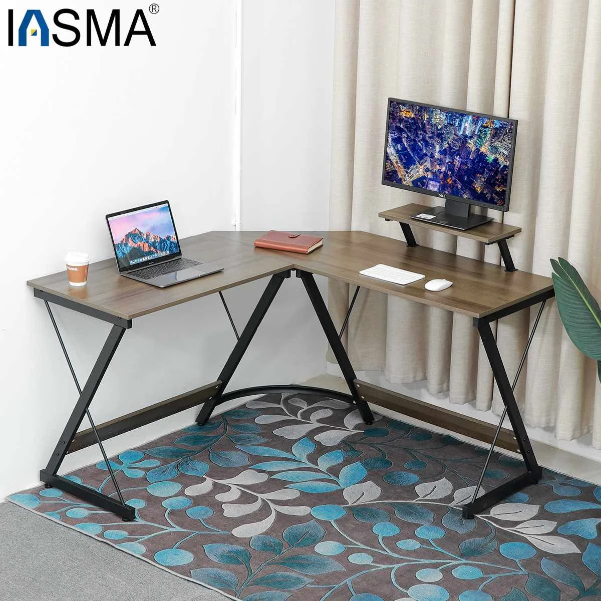

51.2x51.2x29.7inch Corner Tables Standing Desk Computer Desk Office Furniture Monitor Stand Laptop Modern Desktops Study Table