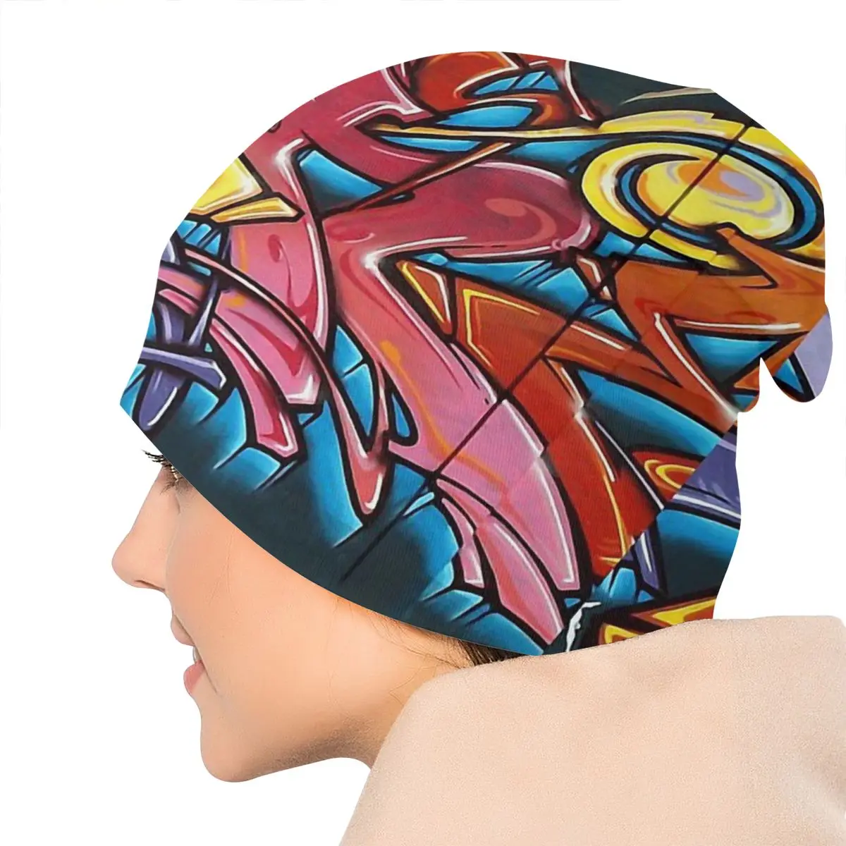 

Walking Street Art GRAFFITI Unisex Bonnet Winter Cycling Double Layer Thin Hats For Men Women