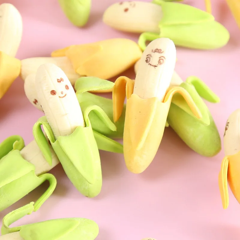 10 шт. ластики в форме бананов резиновые Apple Pencil стирания с изображением забавных
