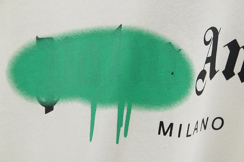 

Palm Angels spray-paint printing unisex loose shoulder long-sleeved T-shirt